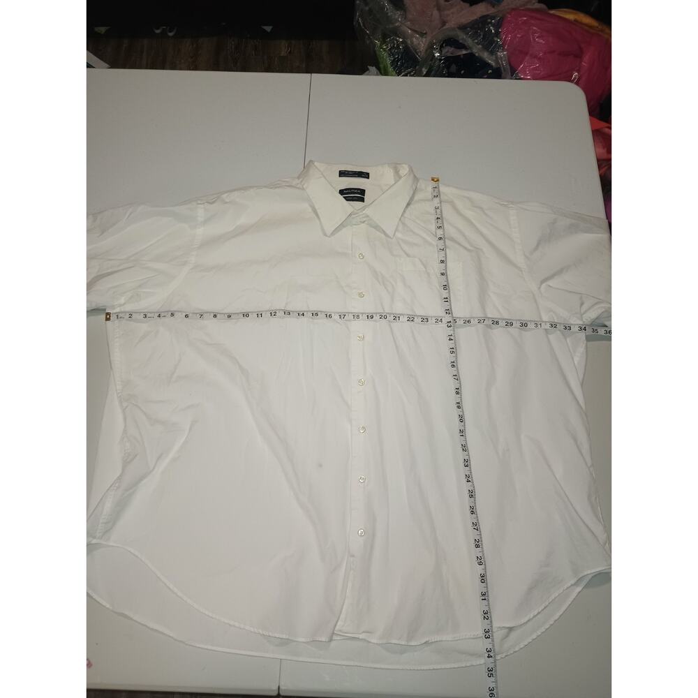 Nautica Men’s Classic White Button‑Up Long Sleeve Shirt Size L - Picture 6 of 7